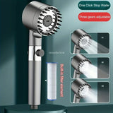 4 Modes Shower Head High Pressure Showerhead One-Key Stop Water Massage Shower Head with Filter Element Bathroom Accessories