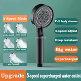 4 Modes Shower Head High Pressure Showerhead One-Key Stop Water Massage Shower Head with Filter Element Bathroom Accessories